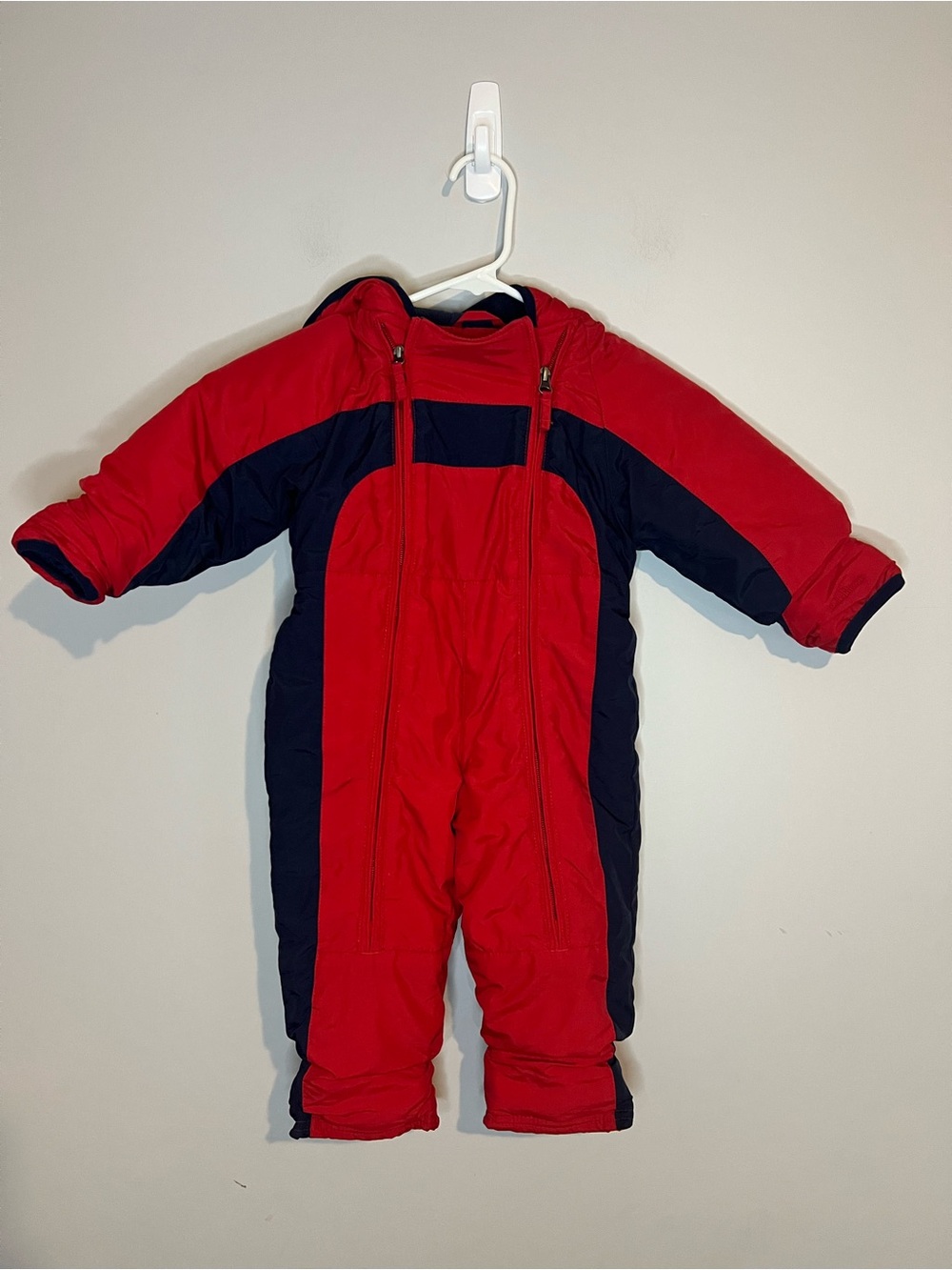 LL Bean Kids Red Snowsuit One Piece Size 12-18 Months